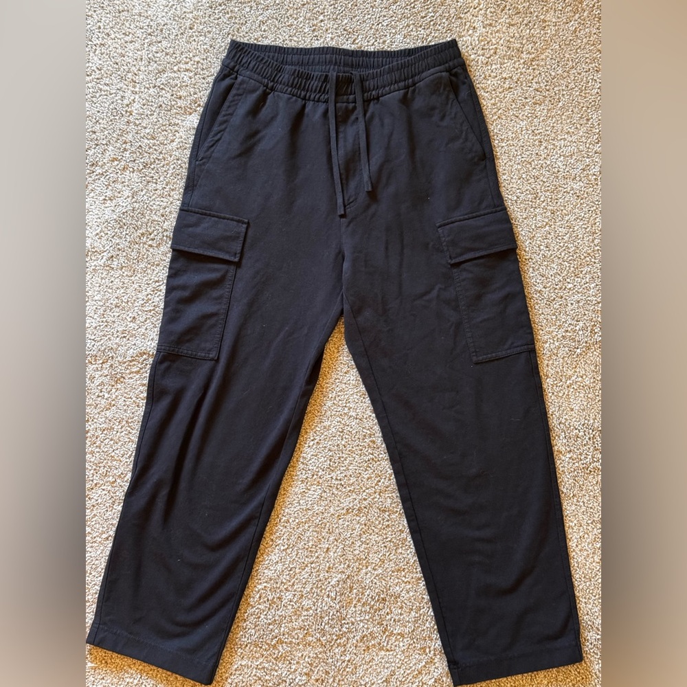 Uniqlo Japan Black Cotton Cargo Jogger Pants